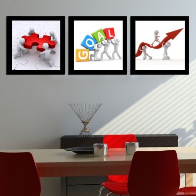 0236 Wall art decoration (set of 3 pieces) Team work