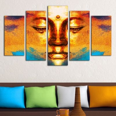 0341 Wall art decoration (set of 5 pieces) Buddha