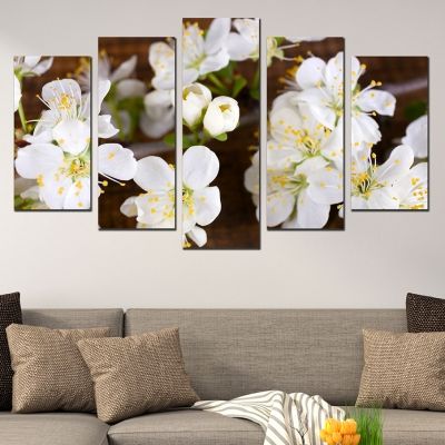 0358 Wall art decoration (set of 5 pieces) Blossom