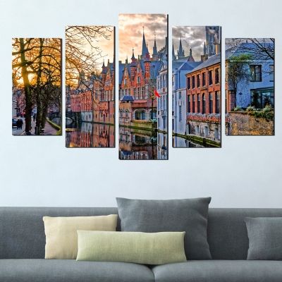 0361 Wall art decoration (set of 5 pieces) Bruges