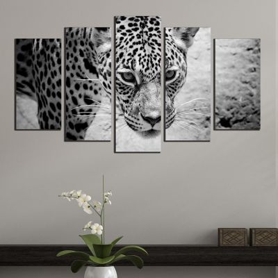 0431 Wall art decoration (set of 5 pieces) Jaguar