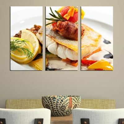 0493 Wall art decoration (set of 3 pieces) A fish specialty