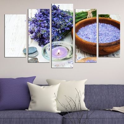 0619 Wall art decoration (set of 5 pieces) Lavender aroma