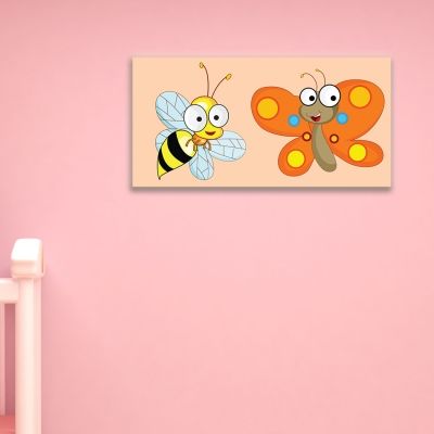 0080 Kids Wall art decoration Bee and butterfly
