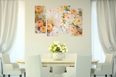Wall art decoration vintage roses for kitchen living room
