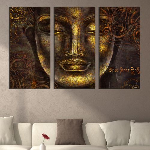 0905 Wall art decoration (set of 3 pieces) Buddha