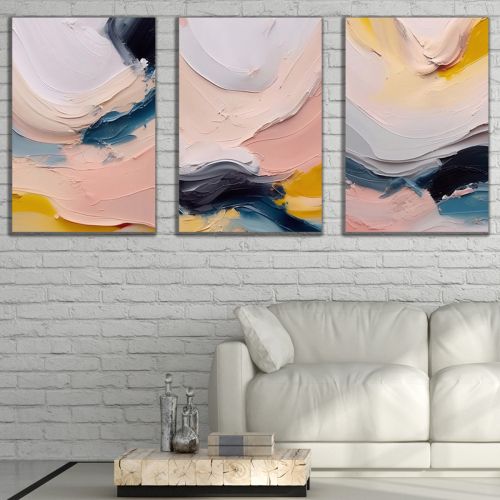 0925  Wall art decoration (set of 3 pieces) Colorful abstraction