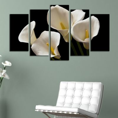 0198 Wall art decoration (set of 5 pieces) Calla lilies