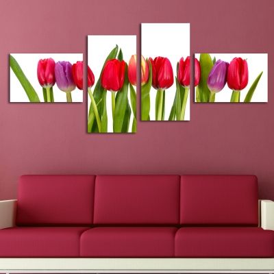 0210 Wall art decoration (set of 4 pieces) Tulips