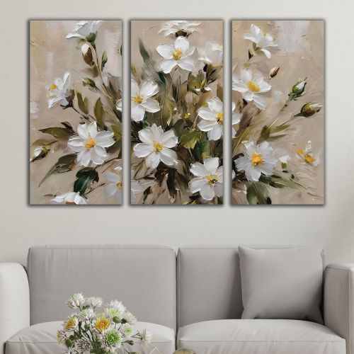 1062 Wall art decoration (set of 3 pieces) Art flowers