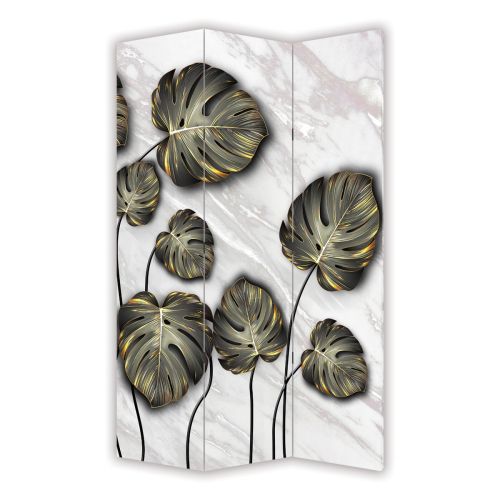 P0894 Decorative Screen Room divider Tropical leaves  in black and gold (3,4,5 or 6 panels)