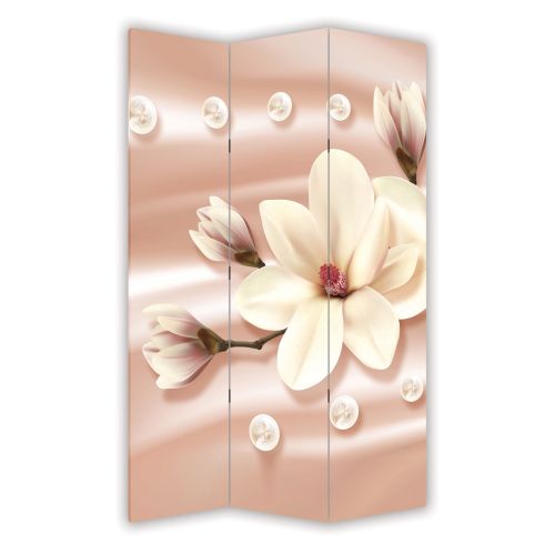 P0778 Decorative Screen Room divider Abstraction - Magnolias and diamonds (3,4,5 or 6 panels)