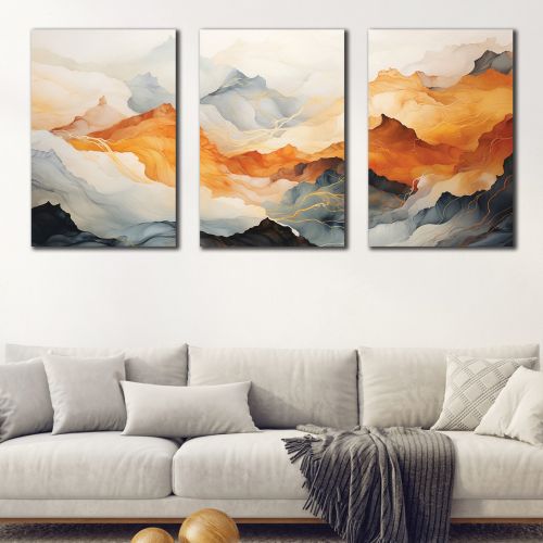 0969 Wall art decoration (set of 3 pieces) Abstract landscape