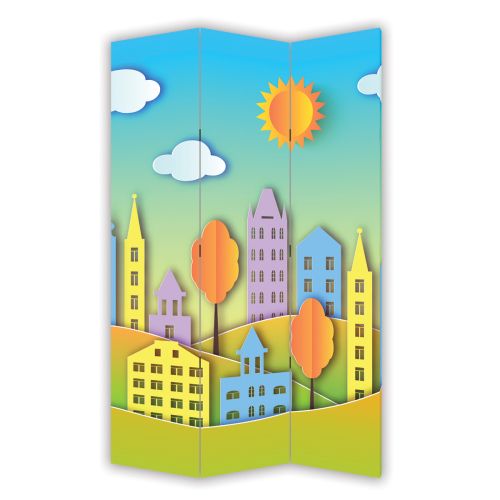 P9122 Decorative Screen Room divider Sunny city (3,4,5 or 6 panels)