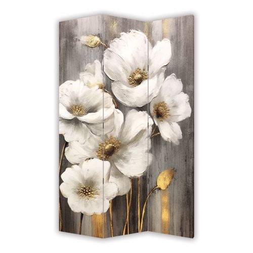 P0975 Decorative Screen Room divider Art Flowers (3, 4, 5 or 6 panels)