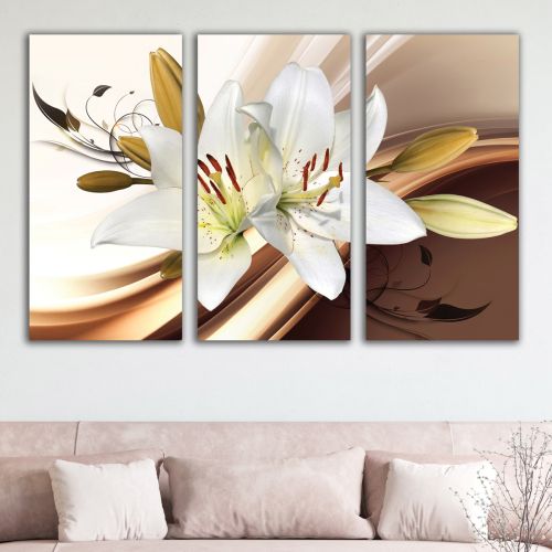 1024 Wall art decoration (set of 3 pieces) Abstraction with lilium