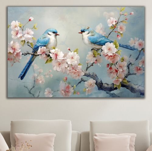 1027_1 Wall art decoration Flowers and birds