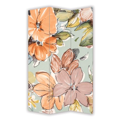 P1021 Decorative Screen Room divider  Abstraction with flowers in pastel colors (3,4,5 or 6 panels)