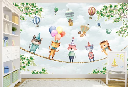 T9292 Wallpaper Animals and balloons