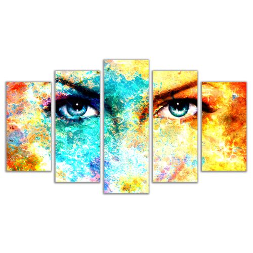 0471 Wall art decoration (set of 5 pieces) Hypnotising eyes