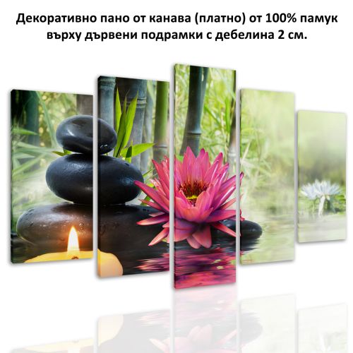 0466 Wall art decoration (set of 5 pieces) Zen composition