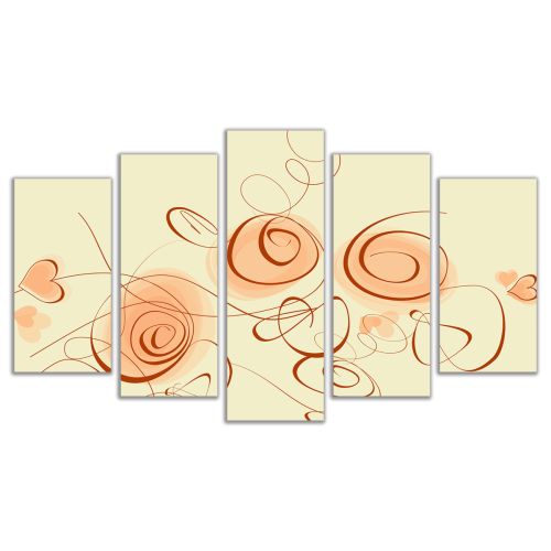 0098 Wall art decoration (set of 5 pieces) Spirals