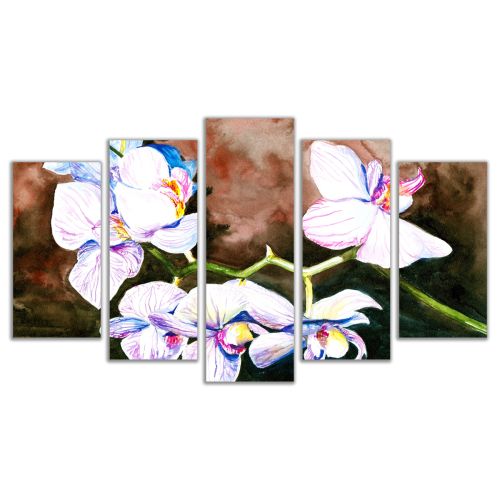 0132 Wall art decoration (set of 5 pieces) Art orchids