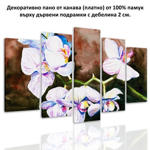 0132 Wall art decoration (set of 5 pieces) Art orchids