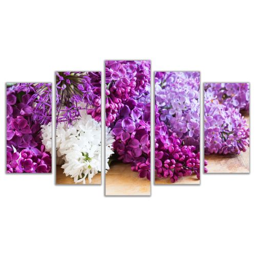 0165 Wall art decoration (set of 5 pieces) Lilac