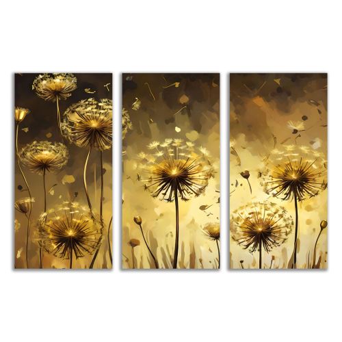 1054 Wall art decoration (set of 3 pieces) Abstraction with dandelions