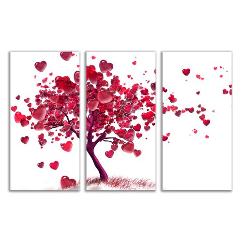 0048  Wall art decoration (set of 3 pieces) Love tree