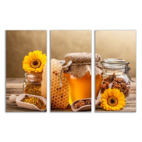 0184 Wall art decoration (set of 3 pieces) Bee products