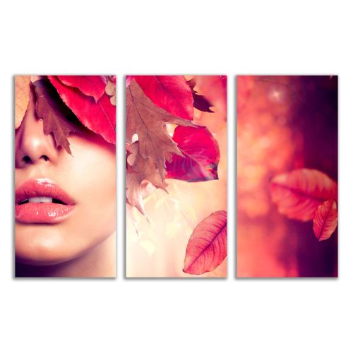 0212 Wall art decoration (set of 3 pieces) Autumn kiss