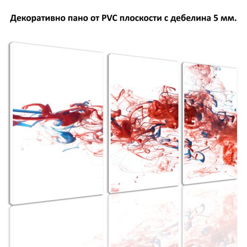 0269 AbstractWall art decoration (set of 3 pieces) White, red and blue