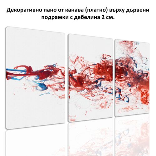 0269 AbstractWall art decoration (set of 3 pieces) White, red and blue