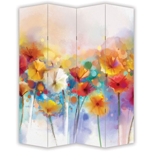 P0550 Decorative Screen Room divider Abstract flowers (3,4,5 or 6 panels)