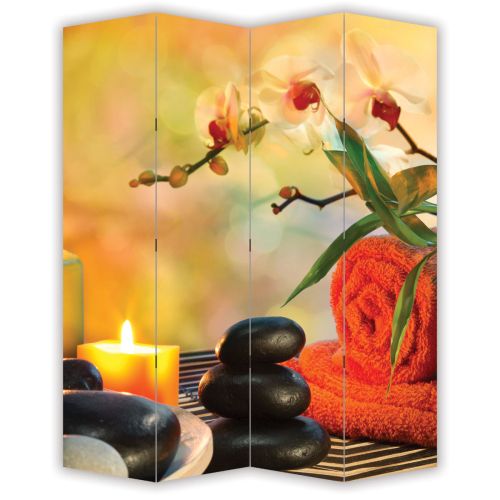 P0596 Decorative Screen Zen composition in orange (3,4,5 or 6 panels)