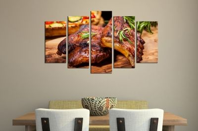  Art canvas decoration for restaurant with BBQ