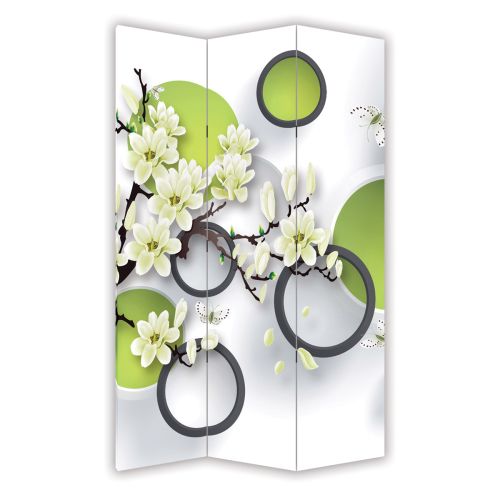 P9205 Decorative Screen Room divider 3D Flowers and circles (3,4,5 or 6 panels)