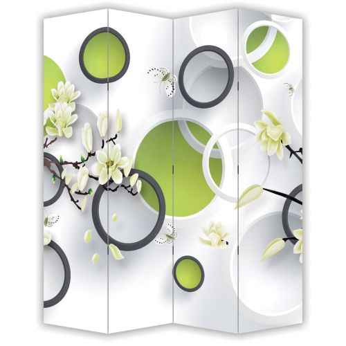 P9205 Decorative Screen Room divider 3D Flowers and circles (3,4,5 or 6 panels)