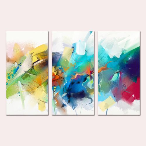 0962 Wall art decoration (set of 3 pieces) Colorful abstraction