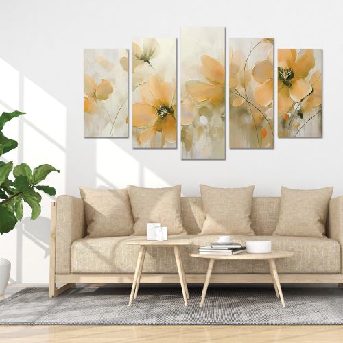 0967 Wall art decoration (set of 5 pieces) Flowers art