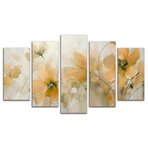 0967 Wall art decoration (set of 5 pieces) Flowers art