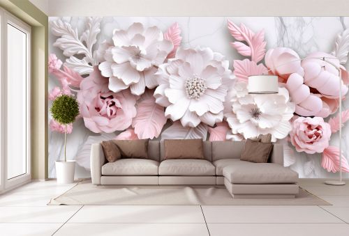 T9231 Wallpaper 3D flowers