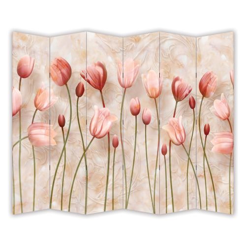 P9002 Decorative Screen Room divider Soft tulips (3,4,5 or 6 panels)