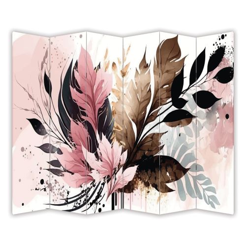 P0951 Decorative Screen Room divider Abstract flowers and leaves (3,4,5 or 6 panels)