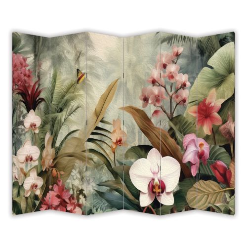 P9233 Decorative Screen Room divider Tropical orchids (3,4,5 or 6 panels)