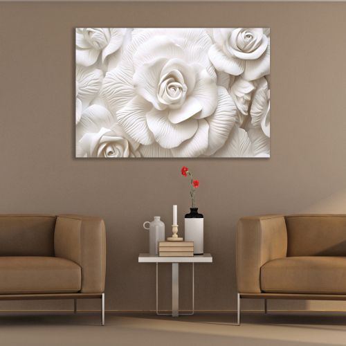 9238 Wall art decoration 3D White roses