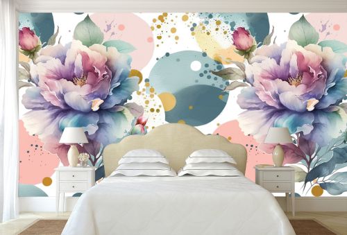 T0986 Wallpaper Roses in pasel colors