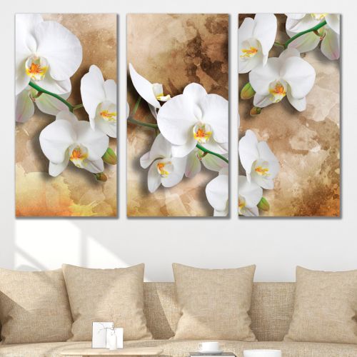 0998 Wall art decoration (set of 3 pieces) Orchids